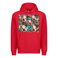Red western cowhide sunflower baby pig Premium Hoodie - BarkalooDesign