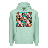 Seafoam western cowhide sunflower baby pig Premium Hoodie - BarkalooDesign