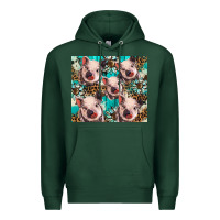 Sports Green western cowhide sunflower baby pig Premium Hoodie - BarkalooDesign