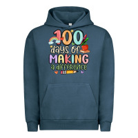Pigment Midnight Navy 100 days of making a difference Urban Hoodie - MaliasSmallBusiness