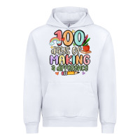 White 100 days of making a difference Urban Hoodie - MaliasSmallBusiness
