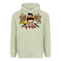 Matcha mom of both baseball and softball messy bun Heavyweight Hoodie - Zillion Design Studio