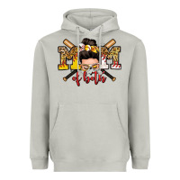 Moon Dust mom of both baseball and softball messy bun Heavyweight Hoodie - Zillion Design Studio