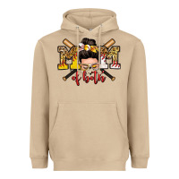 Mushroom mom of both baseball and softball messy bun Heavyweight Hoodie - Zillion Design Studio