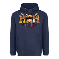 Navy mom of both baseball and softball messy bun Heavyweight Hoodie - Zillion Design Studio