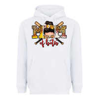 White mom of both baseball and softball messy bun Heavyweight Hoodie - Zillion Design Studio