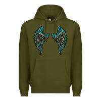 Army Green turquoise leopard wings Premium Hoodie - RanaPortraitStore