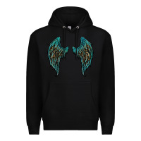 Black turquoise leopard wings Premium Hoodie - RanaPortraitStore