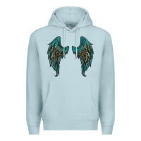 Blue Mist turquoise leopard wings Premium Hoodie - RanaPortraitStore