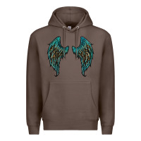 Coffee turquoise leopard wings Premium Hoodie - RanaPortraitStore