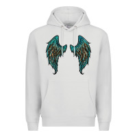 Dove Grey turquoise leopard wings Premium Hoodie - RanaPortraitStore
