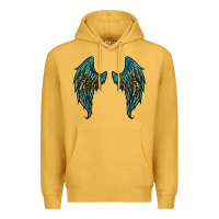 Mustard turquoise leopard wings Premium Hoodie - RanaPortraitStore