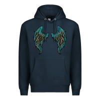 Navy turquoise leopard wings Premium Hoodie - RanaPortraitStore