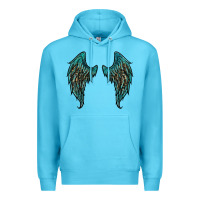 Ocean Blue turquoise leopard wings Premium Hoodie - RanaPortraitStore