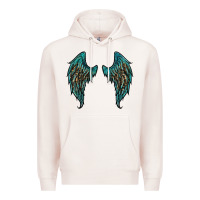 Pale Pink turquoise leopard wings Premium Hoodie - RanaPortraitStore