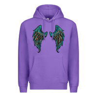 Purple turquoise leopard wings Premium Hoodie - RanaPortraitStore