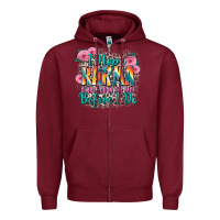 Burgundy i hope karma slaps you in the face before i do Zipper Hoodie - Zillion Design Studio
