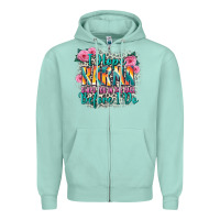 Seafoam i hope karma slaps you in the face before i do Zipper Hoodie - Zillion Design Studio