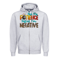 Heather Grey i had my patience tested i'm negative Zipper Hoodie - Zillion Design Studio