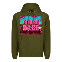 Army Green rodeo babe cowhide leopard turquoise Premium Hoodie - BarkalooDesign