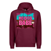 Burgundy rodeo babe cowhide leopard turquoise Premium Hoodie - BarkalooDesign