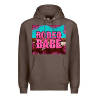 Coffee rodeo babe cowhide leopard turquoise Premium Hoodie - BarkalooDesign