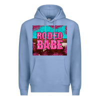 Colony Blue rodeo babe cowhide leopard turquoise Premium Hoodie - BarkalooDesign