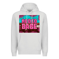 Dove Grey rodeo babe cowhide leopard turquoise Premium Hoodie - BarkalooDesign