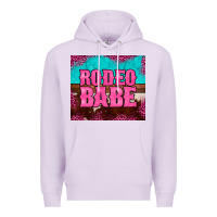 Lilac rodeo babe cowhide leopard turquoise Premium Hoodie - BarkalooDesign
