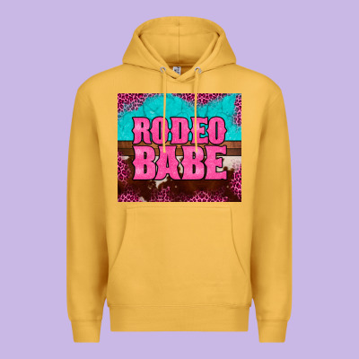 Rodeo Babe Cowhide Leopard Turquoise Premium Hoodie Designed By Barkaloodesign