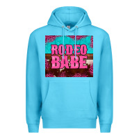 Ocean Blue rodeo babe cowhide leopard turquoise Premium Hoodie - BarkalooDesign