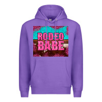 Purple rodeo babe cowhide leopard turquoise Premium Hoodie - BarkalooDesign