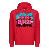 Red rodeo babe cowhide leopard turquoise Premium Hoodie - BarkalooDesign