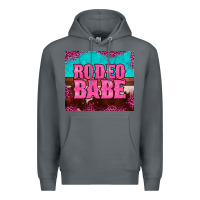 Rock rodeo babe cowhide leopard turquoise Premium Hoodie - BarkalooDesign