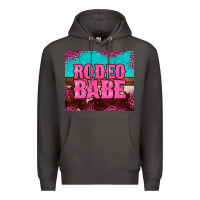 Smoke rodeo babe cowhide leopard turquoise Premium Hoodie - BarkalooDesign