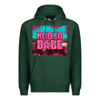 Sports Green rodeo babe cowhide leopard turquoise Premium Hoodie - BarkalooDesign