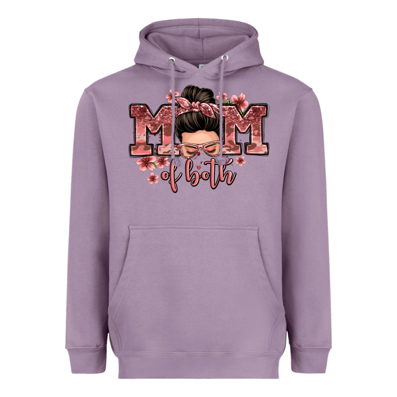 Mom Of Both Messy Bun Heavyweight Hoodie by Zillion Design Studio | Teevron