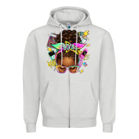 Dove Grey 90s afro messy bun Zipper Hoodie - texasbilliewilder