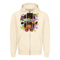 Sandshell 90s afro messy bun Zipper Hoodie - texasbilliewilder