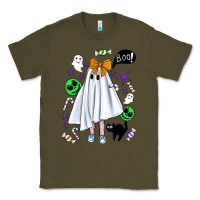 Army Green cute ghost halloween Classic Tee - BundleAndBundleShop