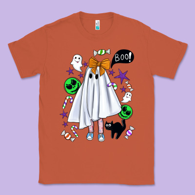 Cute Ghost Halloween Classic Tee Designed By Bundleandbundleshop