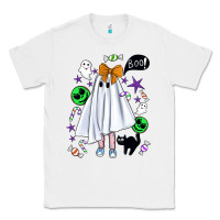 White cute ghost halloween Classic Tee - BundleAndBundleShop