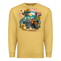 Antique Gold farm truck farm animals Premium Sweatshirt - FaDigitalArtStudio