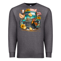 Charcoal Heather farm truck farm animals Premium Sweatshirt - FaDigitalArtStudio