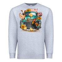 Heather Grey farm truck farm animals Premium Sweatshirt - FaDigitalArtStudio