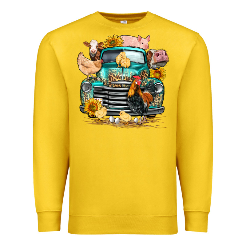 Farm Truck Farm Animals Premium Sweatshirt by FaDigitalArtStudio | Teevron