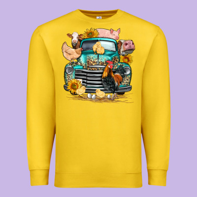 Farm Truck Farm Animals Premium Sweatshirt Designed By Fadigitalartstudio