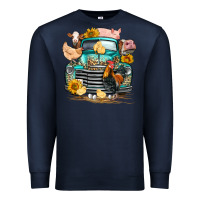 Navy farm truck farm animals Premium Sweatshirt - FaDigitalArtStudio