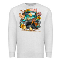 Oatmeal Heather farm truck farm animals Premium Sweatshirt - FaDigitalArtStudio