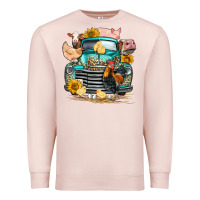 Pale Pink farm truck farm animals Premium Sweatshirt - FaDigitalArtStudio